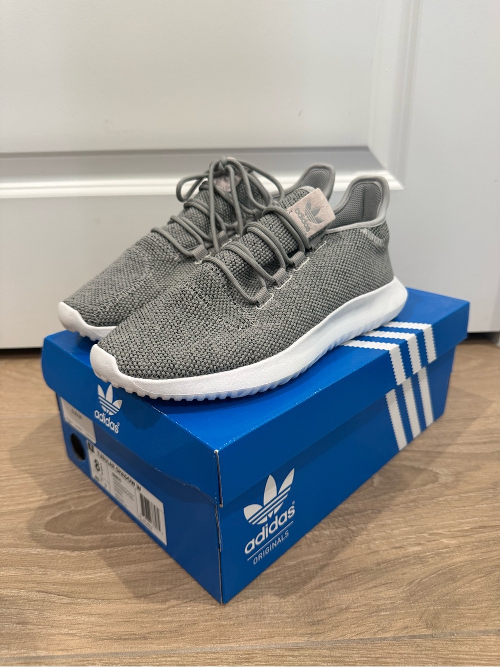 Adidas Tubular Shadow Grey Knit Sneakers - Casual Lightweight Running Shoes